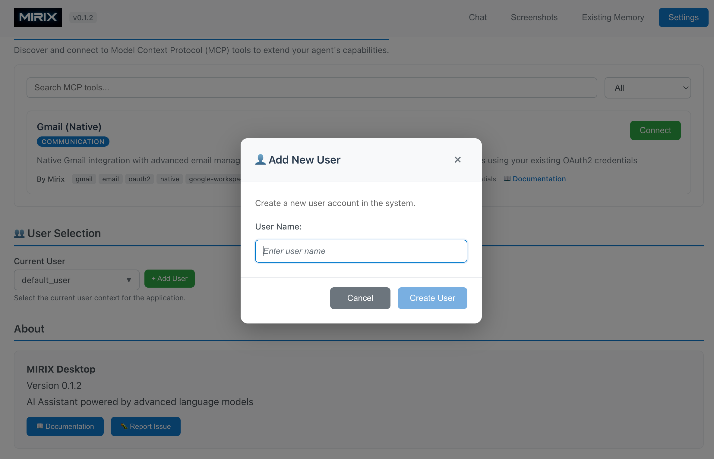 Add User Dialog
